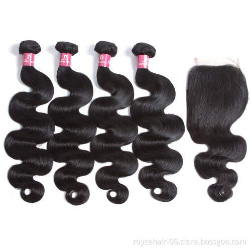 Cheap 10a 11a Grade 100% Peruvian Virgin Hair Extensions Body Wave Bundles with Closure